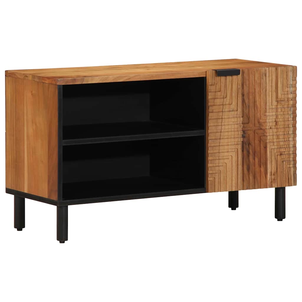 TV-skab med hylde med dør Brun 80 x 33 x 46 cm Massivt mangotræ