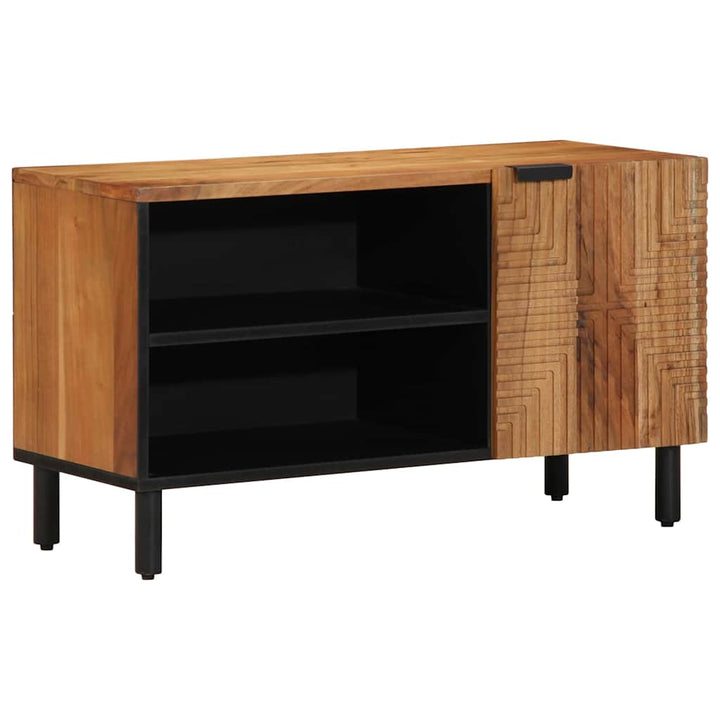 TV-skab med hylde med dør Brun 80 x 33 x 46 cm Massivt mangotræ