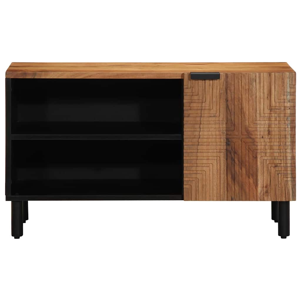 TV-skab med hylde med dør Brun 80 x 33 x 46 cm Massivt mangotræ