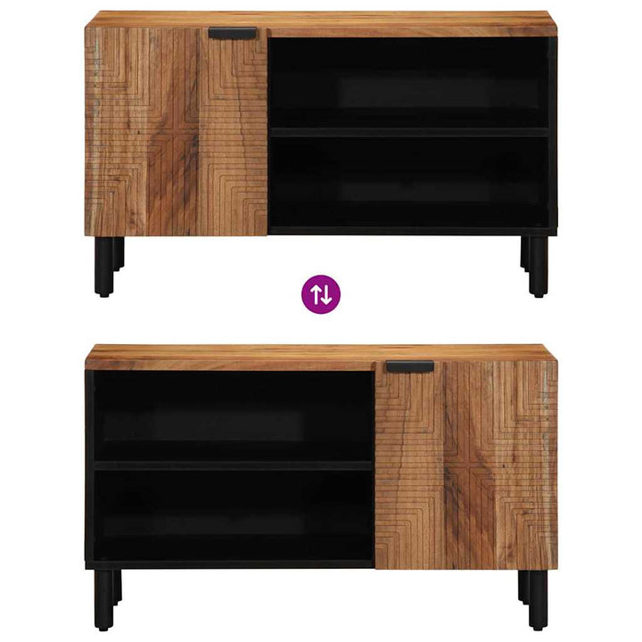 TV-skab med hylde med dør Brun 80 x 33 x 46 cm Massivt mangotræ