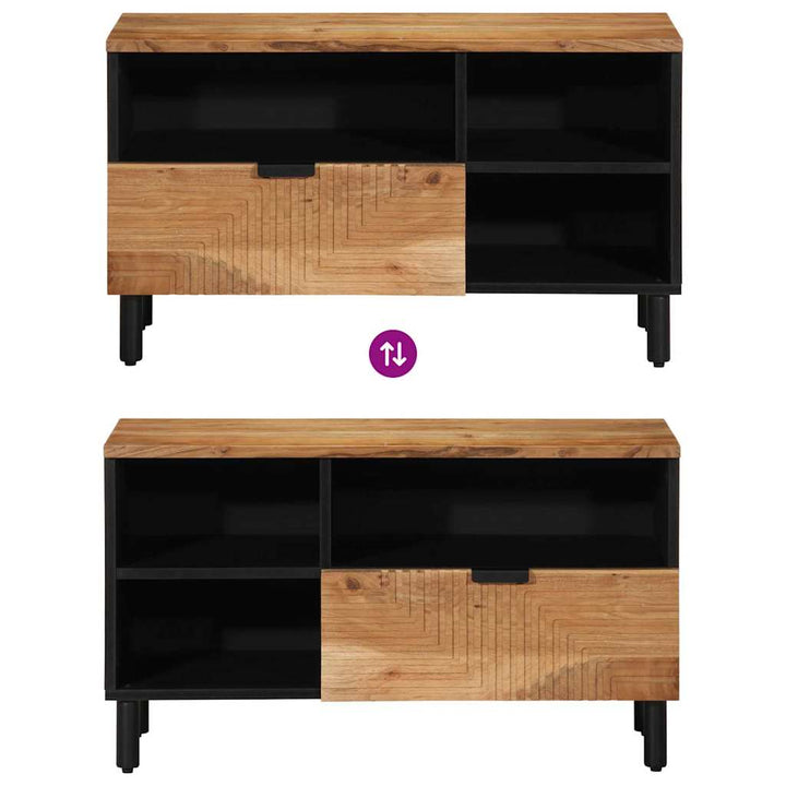 TV-skab med skuffe Brun 80 x 33 x 46 cm Massivt mangotræ