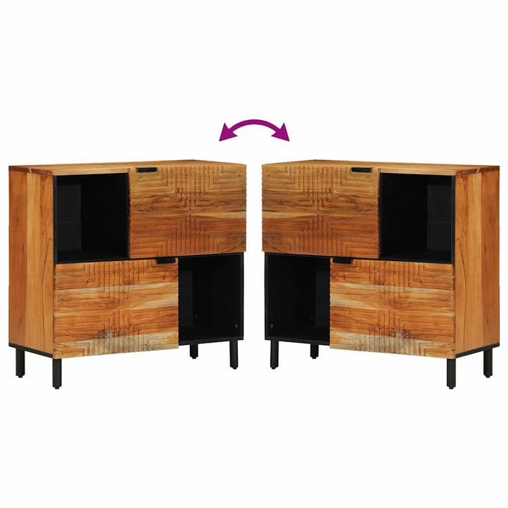 Sideboard med hylde Brun 80 x 33 x 75 cm Massivt mangotræ