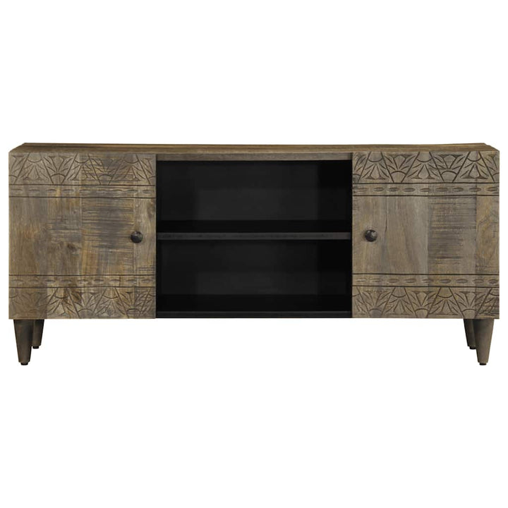 tv-bord 105x33,5x46 cm massivt mangotræ lysegrå