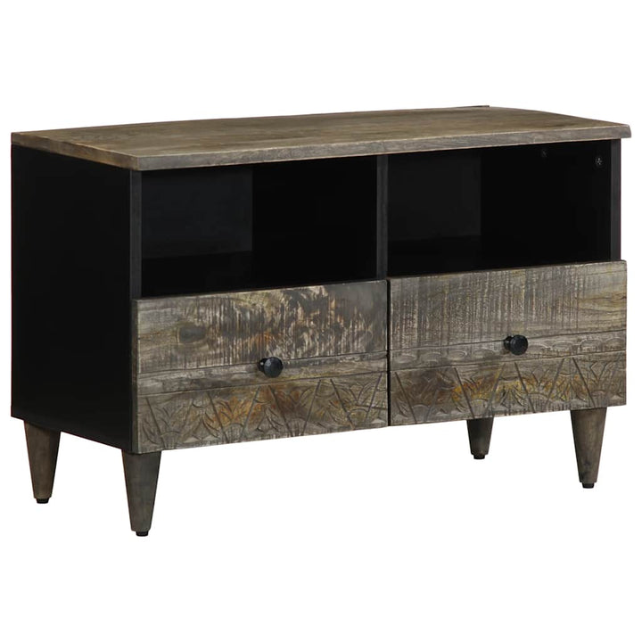 tv-bord 70x33,5x46 cm massivt mangotræ lysegrå