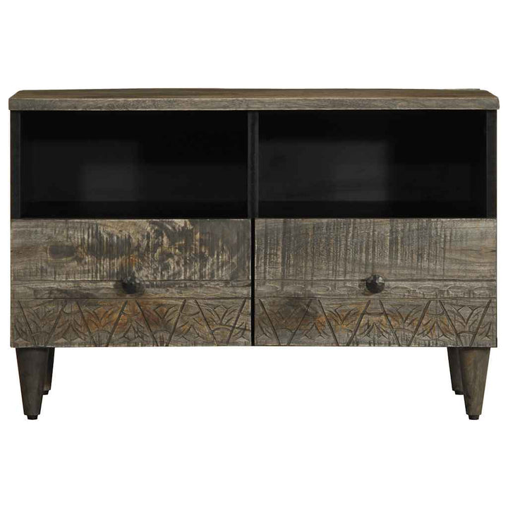 tv-bord 70x33,5x46 cm massivt mangotræ lysegrå