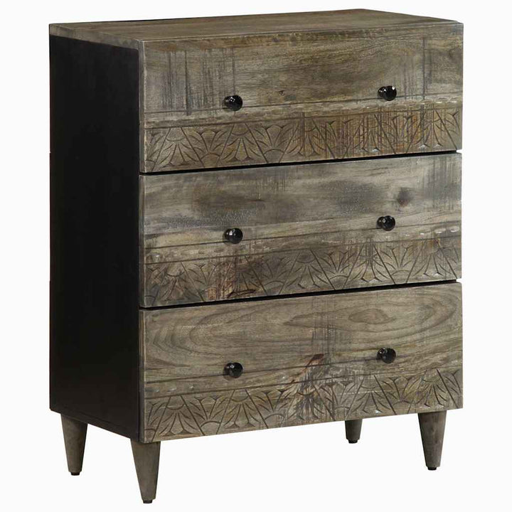 skænk 60x33,5x75 cm massivt mangotræ lysegrå