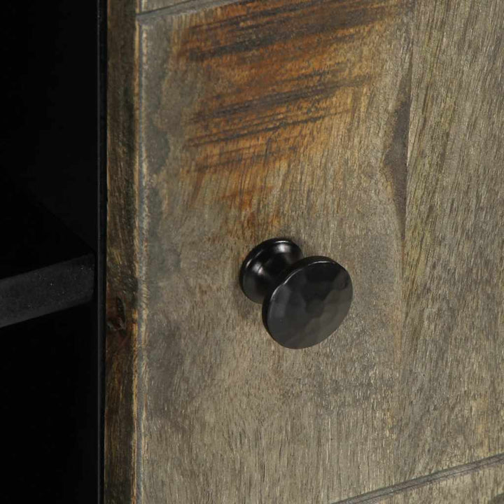 tv-bord 80x31,5x46 cm massivt mangotræ lysegrå