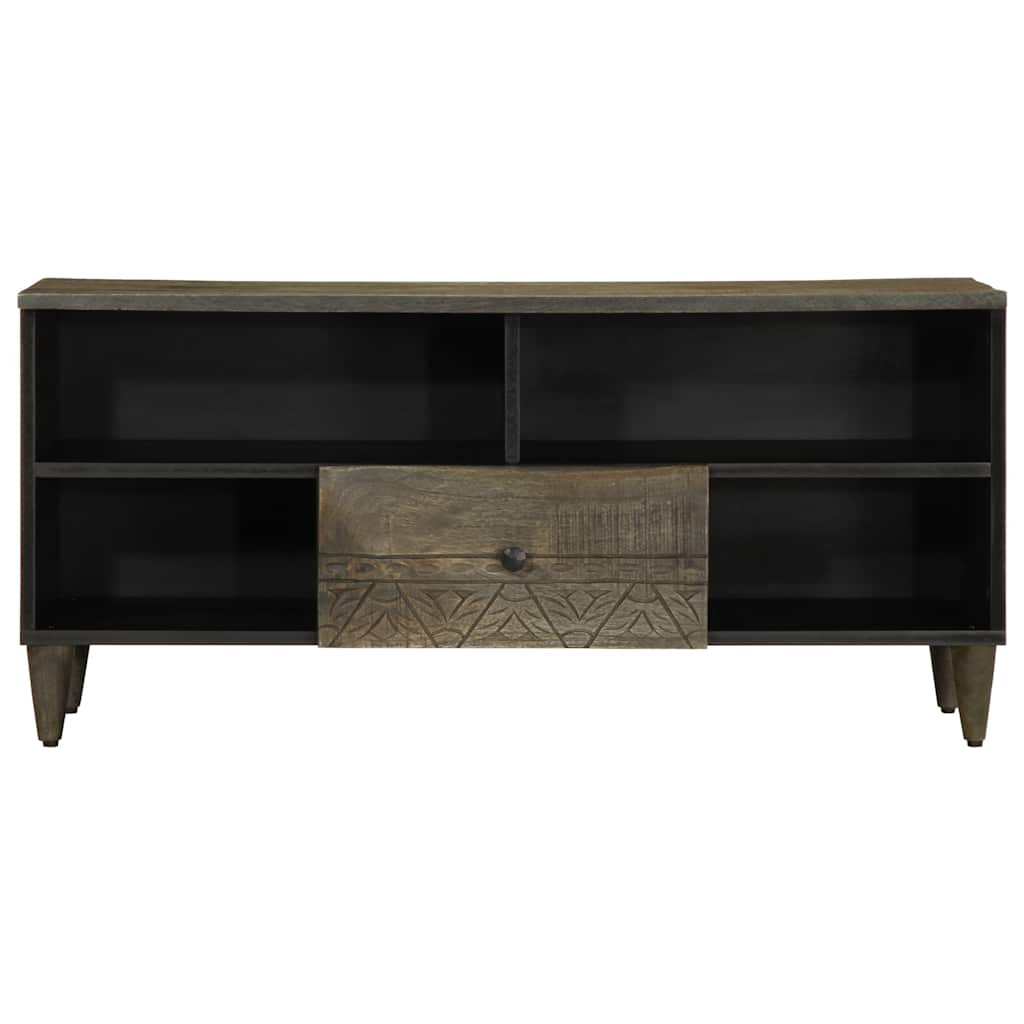 tv-bord 100x33x46 cm massivt mangotræ sort
