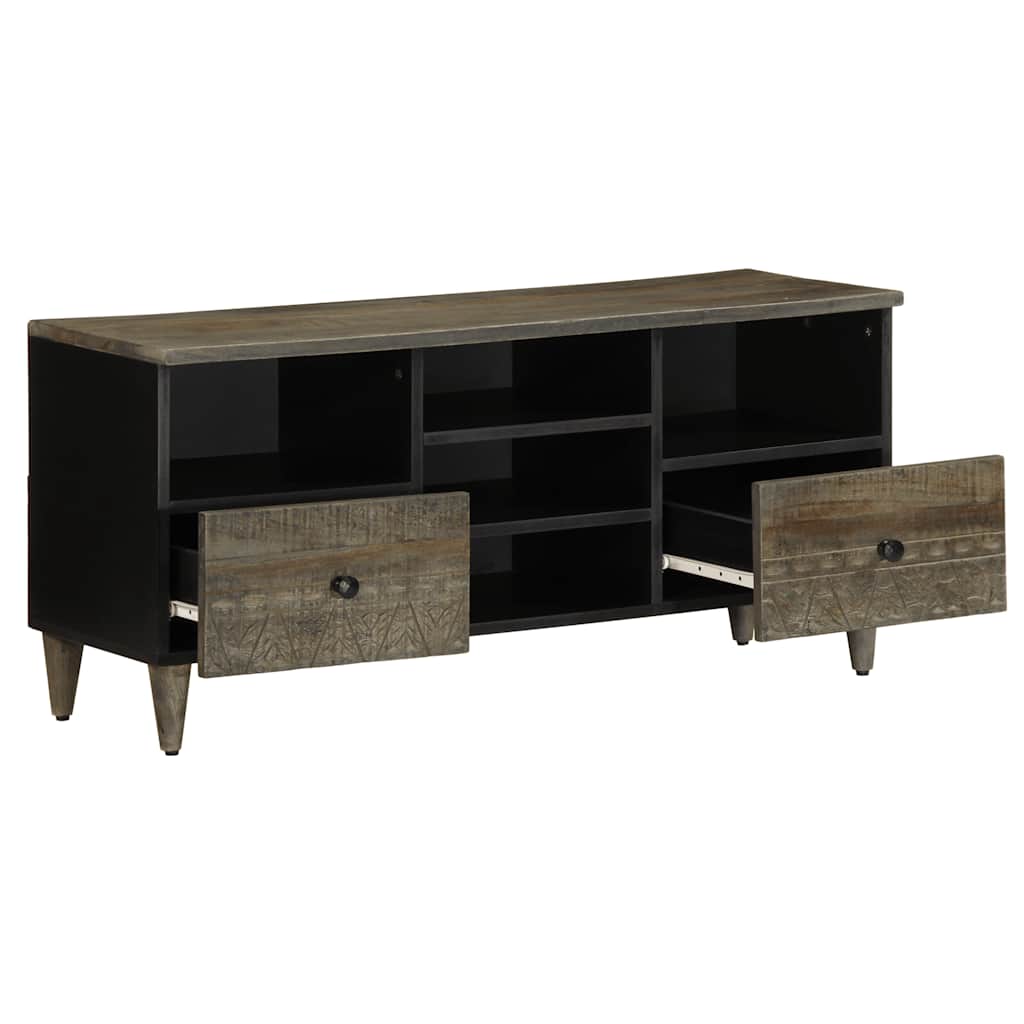 tv-bord 100x33x46 cm massivt mangotræ sort