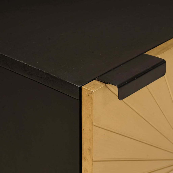 Natskab 2 pcs Sort og Guld 40 x 33 x 46 cm Konstrueret træ
