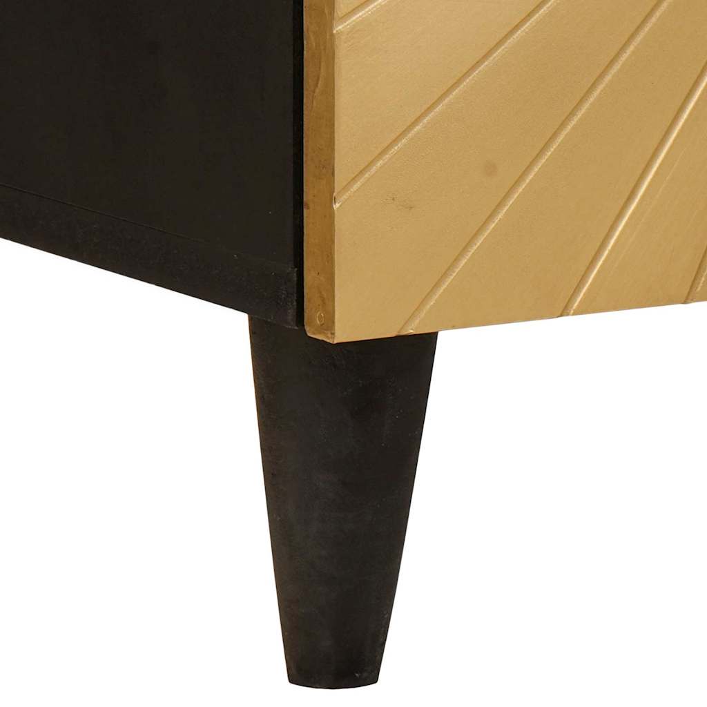Natskab 2 pcs Sort og Guld 40 x 33 x 46 cm Konstrueret træ