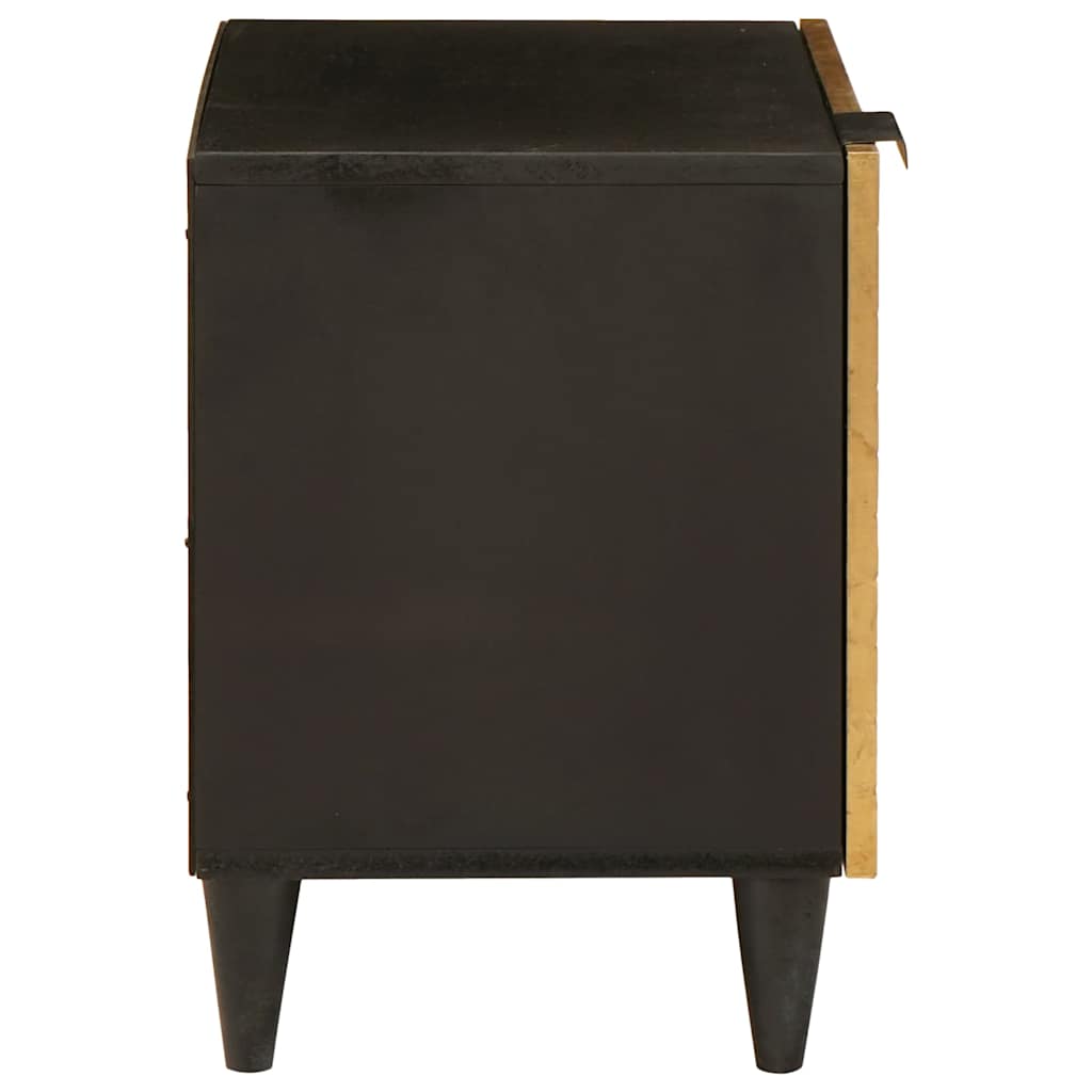 Natskab 2 pcs Sort og Guld 40 x 33 x 46 cm Konstrueret træ