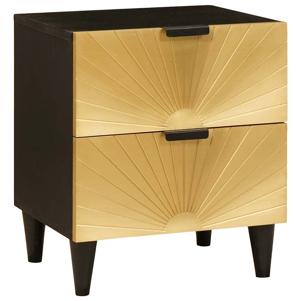 Natskab Sort og Guld 40 x 33 x 46 cm Konstrueret træ