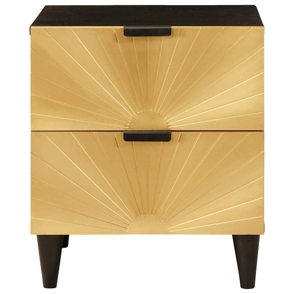 Natskab Sort og Guld 40 x 33 x 46 cm Konstrueret træ
