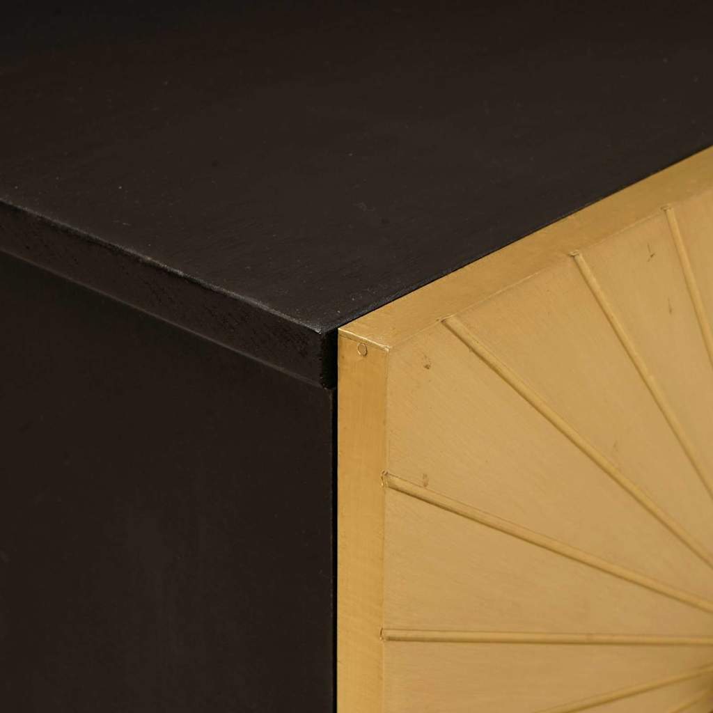 Natskab 2 pcs Sort og Guld 40 x 33 x 46 cm Konstrueret træ