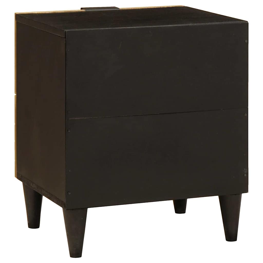 Natskab 2 pcs Sort og Guld 40 x 33 x 46 cm Konstrueret træ