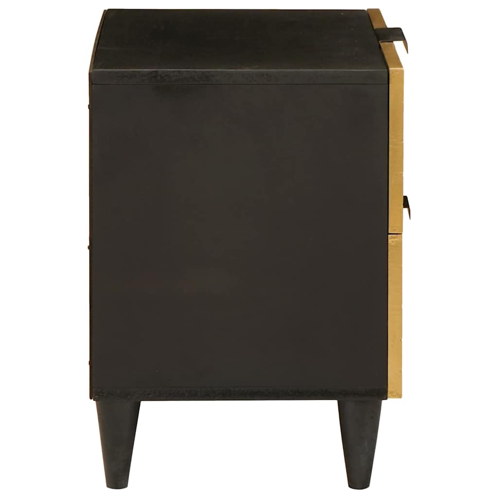 Natskab 2 pcs Sort og Guld 40 x 33 x 46 cm Konstrueret træ