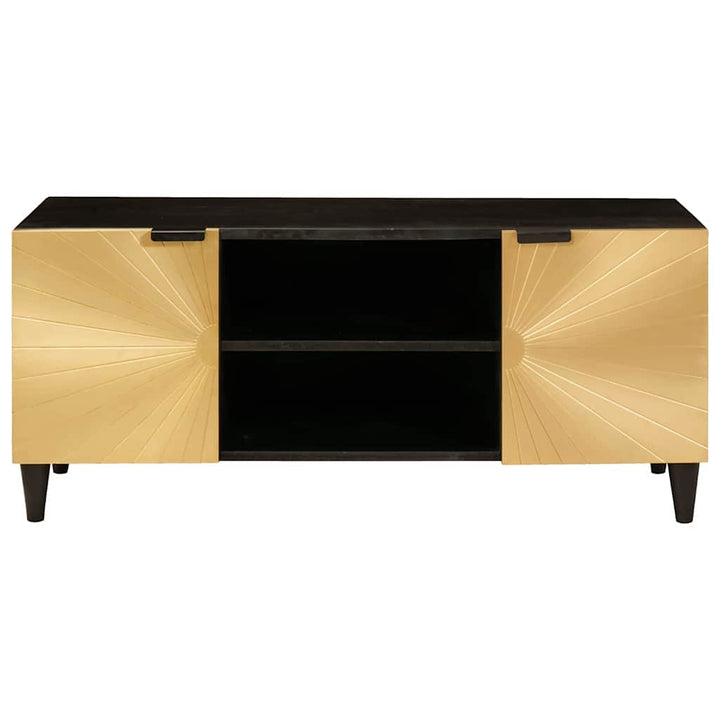 TV-skab Sort og Guld 105 x 33 x 46 cm Konstrueret træ