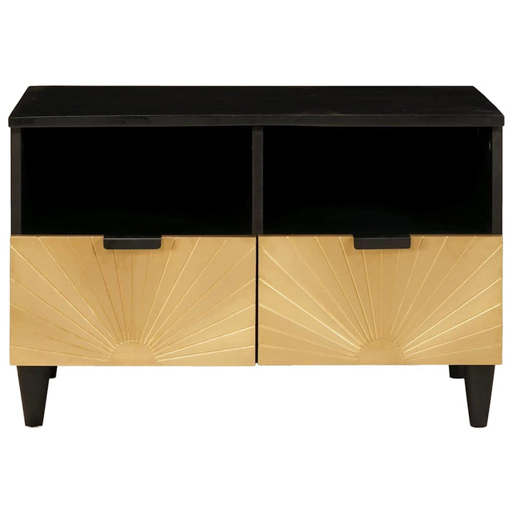 TV-skab med skuffe Sort og Guld 70 x 33 x 46 cm Konstrueret træ