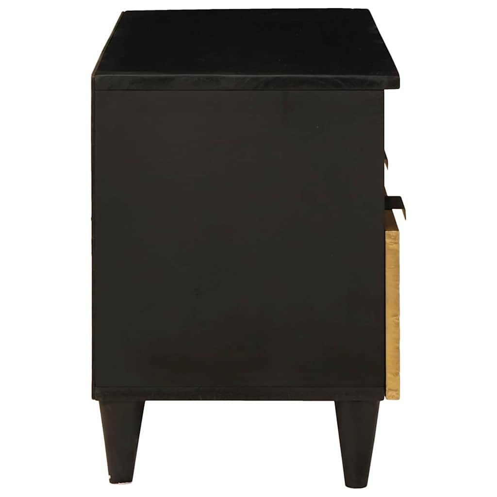 TV-skab med skuffe Sort og Guld 70 x 33 x 46 cm Konstrueret træ