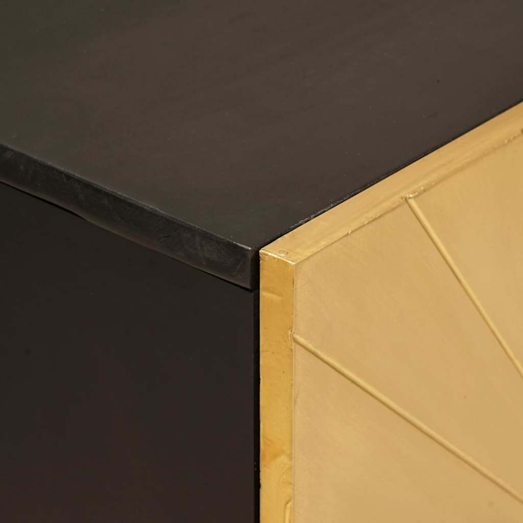 Sideboard Sort og Guld 60 x 33 x 75 cm Massivt mangotræ
