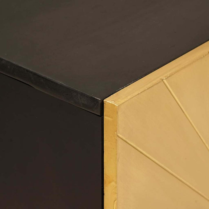 Sideboard Sort og Guld 60 x 33 x 75 cm Massivt mangotræ