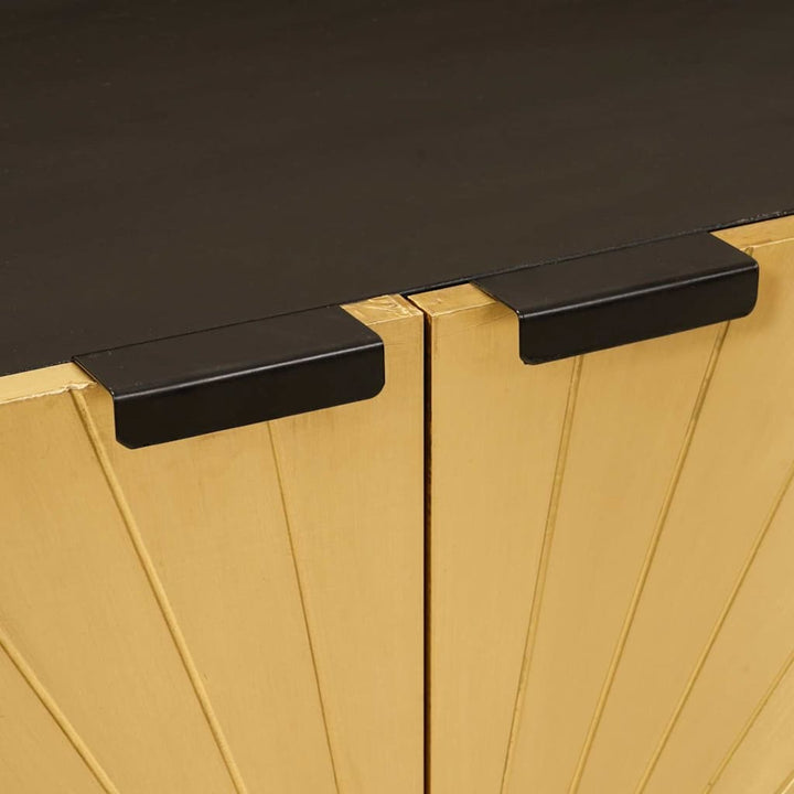 Sideboard Sort og Guld 60 x 33 x 75 cm Massivt mangotræ