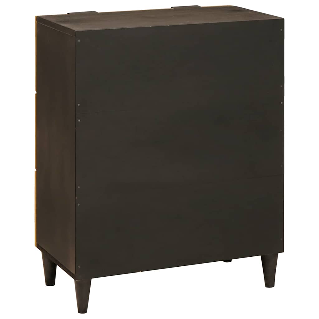 Sideboard Sort og Guld 60 x 33 x 75 cm Massivt mangotræ