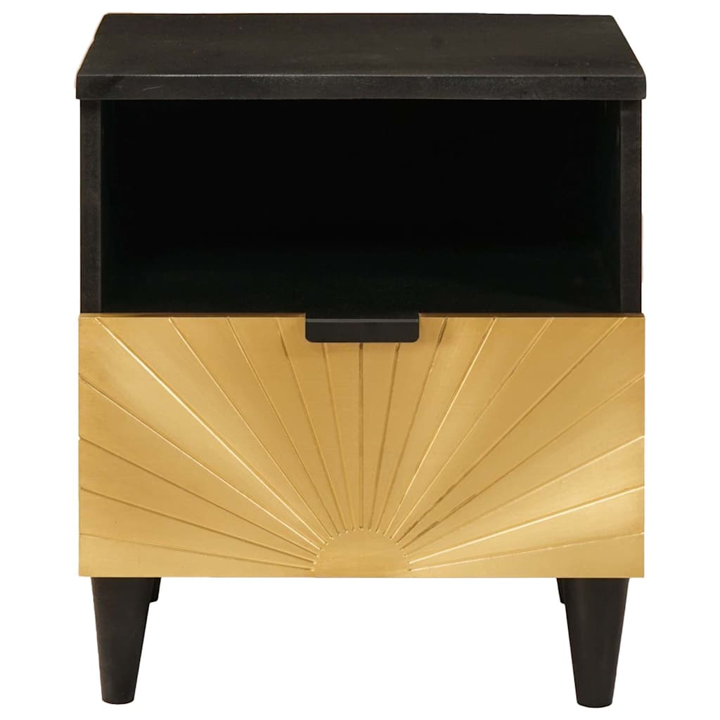 Natskab Sort og Guld 40 x 33 x 46 cm Konstrueret træ