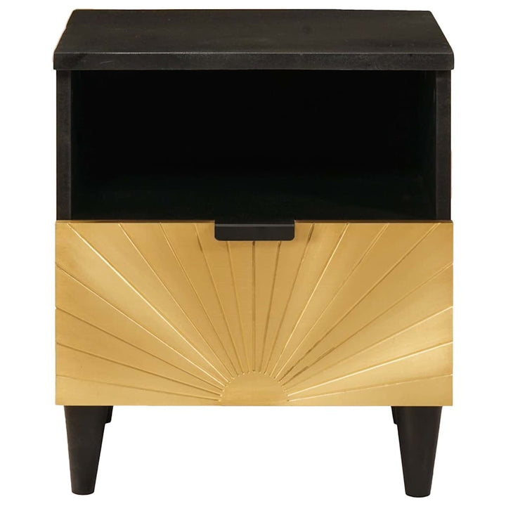 Natskab Sort og Guld 40 x 33 x 46 cm Konstrueret træ