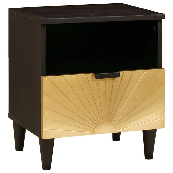 Natskab 2 pcs Sort og Guld 40 x 33 x 46 cm Konstrueret træ