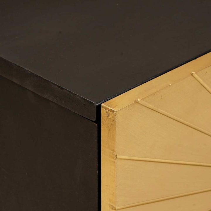 Sengebord Sort og Guld 50 x 33 x 60 cm Konstrueret træ