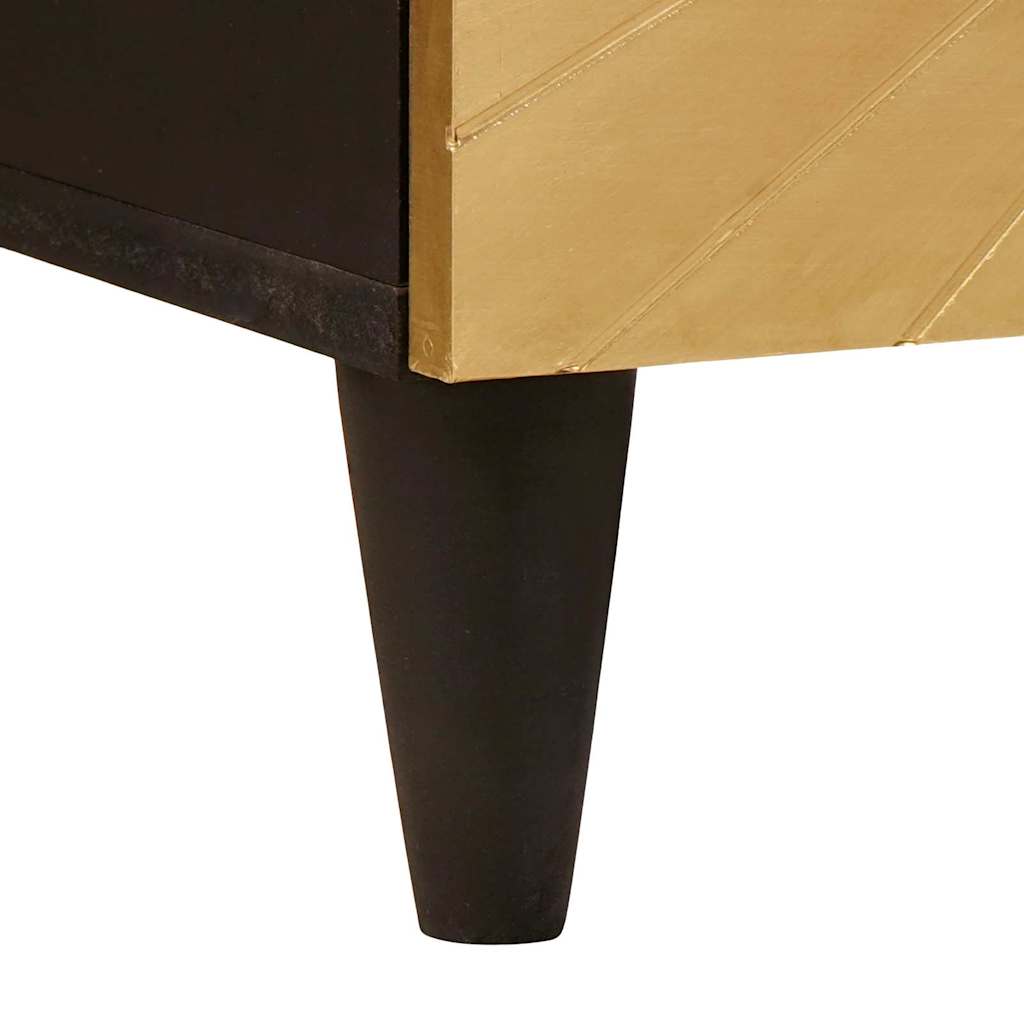 Sengebord Sort og Guld 50 x 33 x 60 cm Konstrueret træ