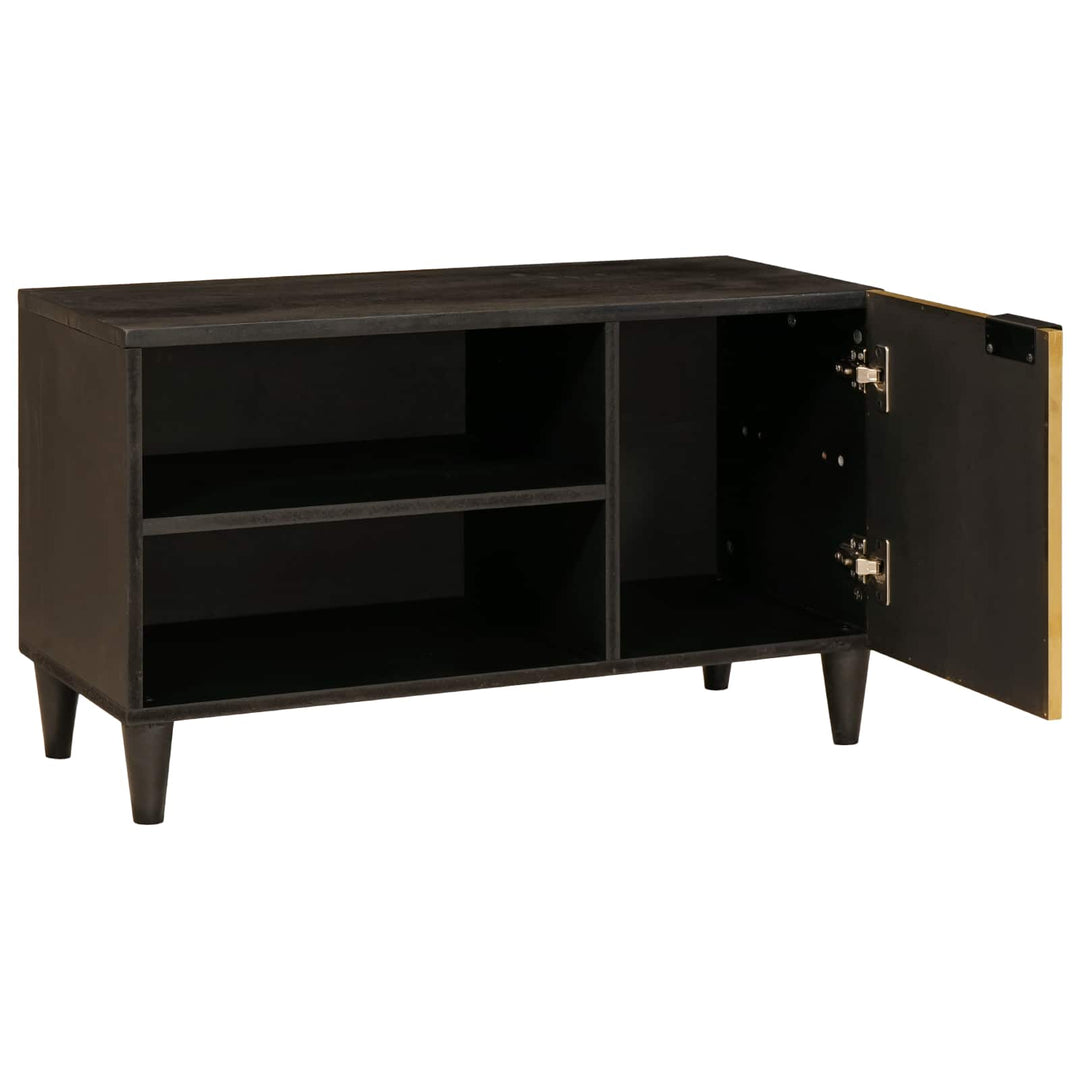 TV-skab med hylde Sort og Guld 80 x 33 x 46 cm Konstrueret træ