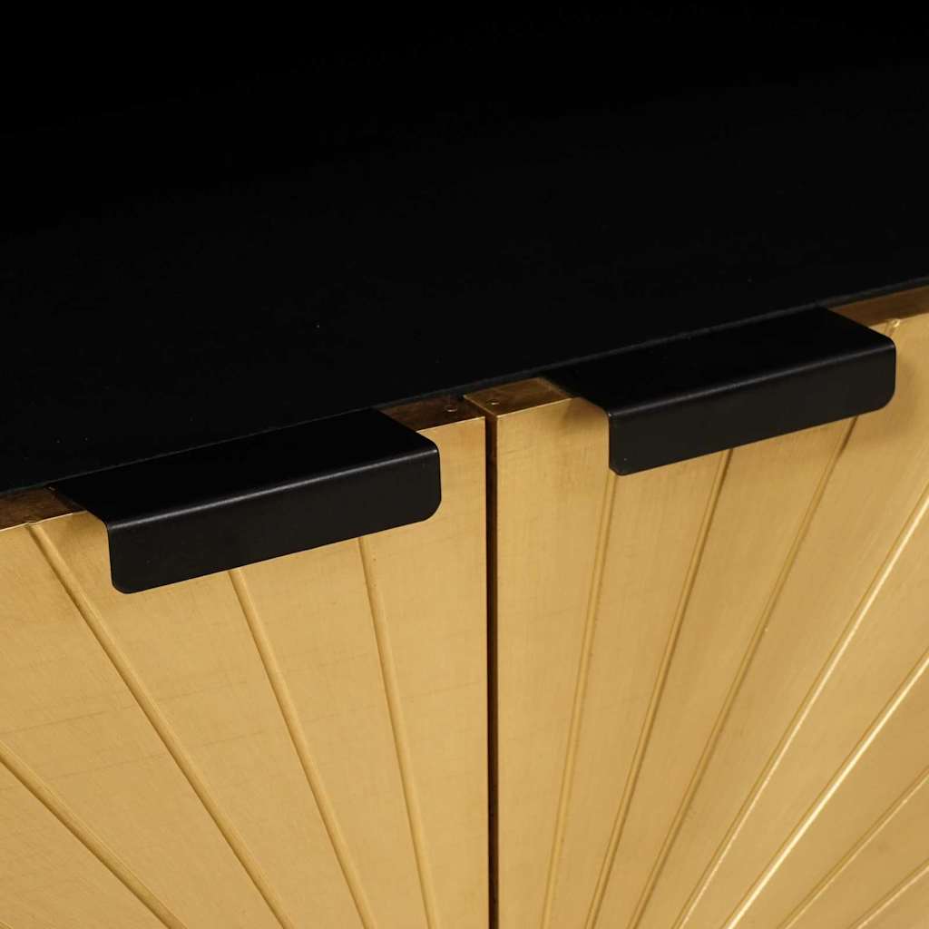 Sideboard Sort og Guld 60 x 33 x 75 cm Massivt mangotræ