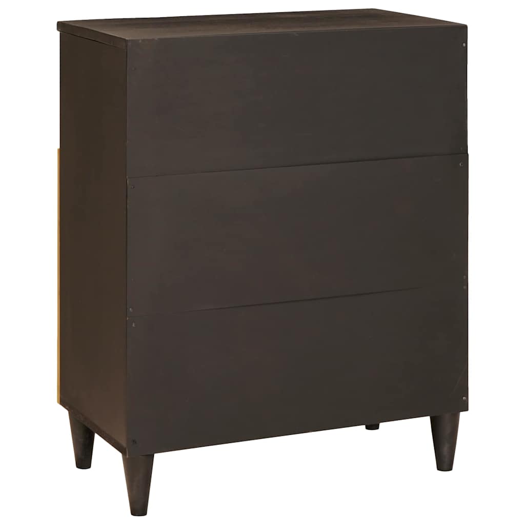 Sideboard Sort og Guld 60 x 33 x 75 cm Massivt mangotræ
