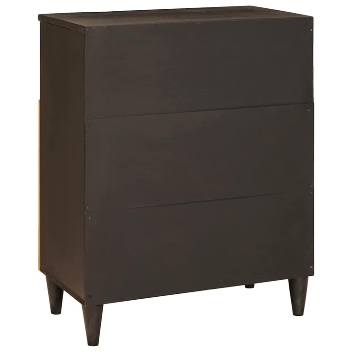 Sideboard Sort og Guld 60 x 33 x 75 cm Massivt mangotræ