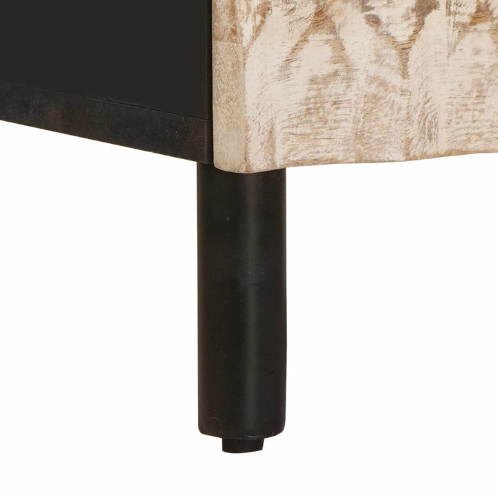 Natskab med skuffe 2 pcs Hvid 40 x 33 x 46 cm Massivt mangotræ
