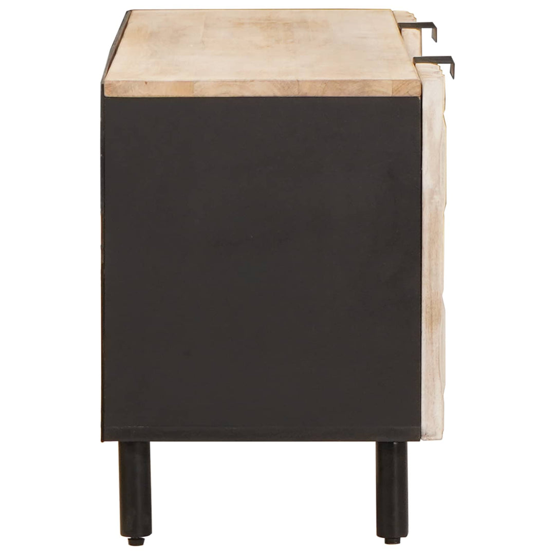 TV-skab Hvid Vask Finish 105 x 33 x 46 cm Massivt mangotræ