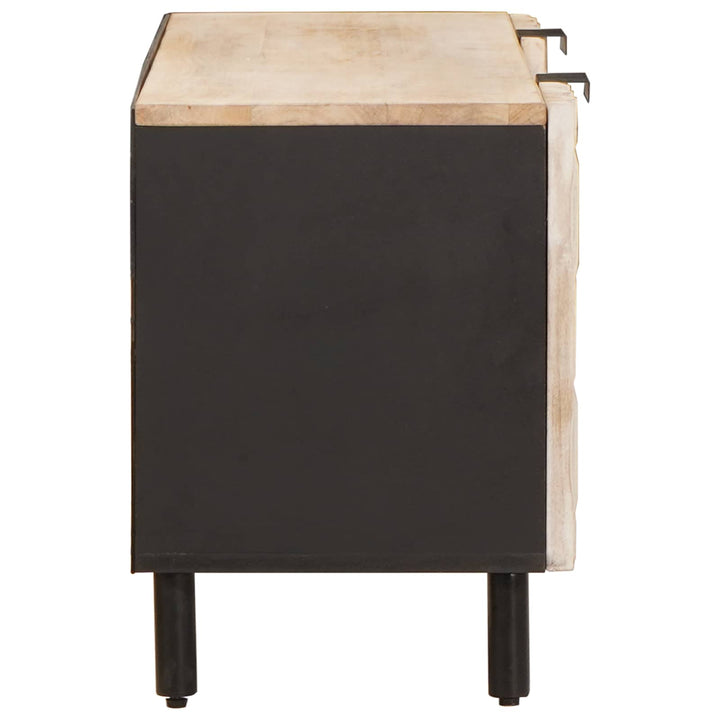 TV-skab Hvid Vask Finish 105 x 33 x 46 cm Massivt mangotræ