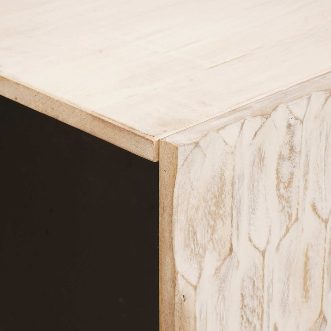 Sideboard Hvid Vask Finish 60 x 33 x 75 cm Massivt mangotræ