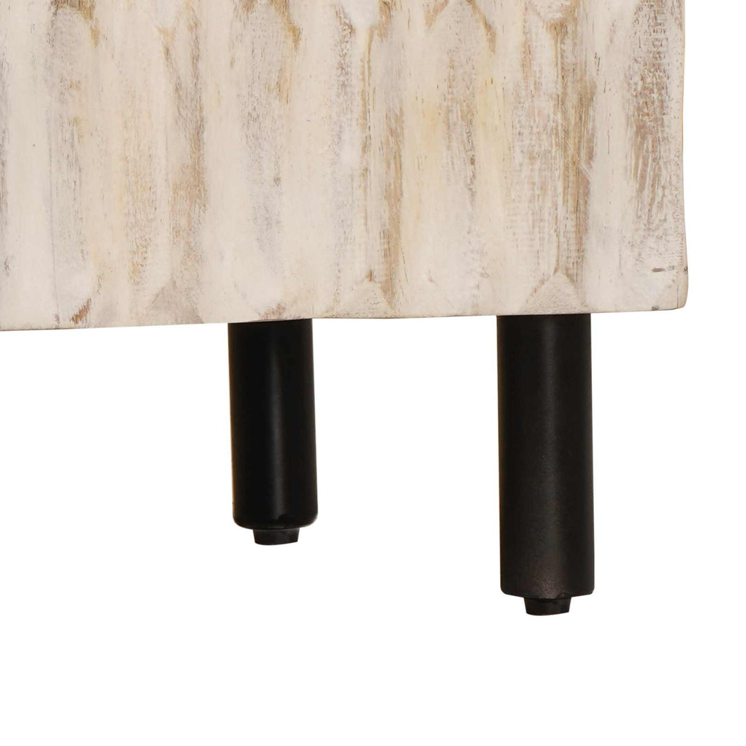 Sideboard Hvid Vask Finish 60 x 33 x 75 cm Massivt mangotræ