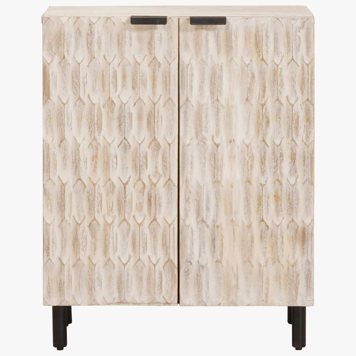 Sideboard Hvid Vask Finish 60 x 33 x 75 cm Massivt mangotræ