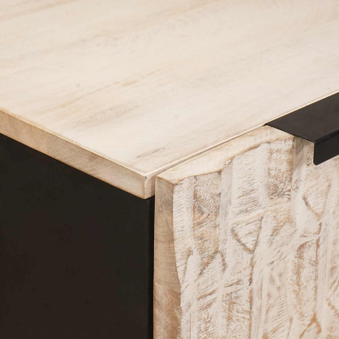 Sideboard Hvid Vask Finish 60 x 33 x 75 cm Massivt mangotræ