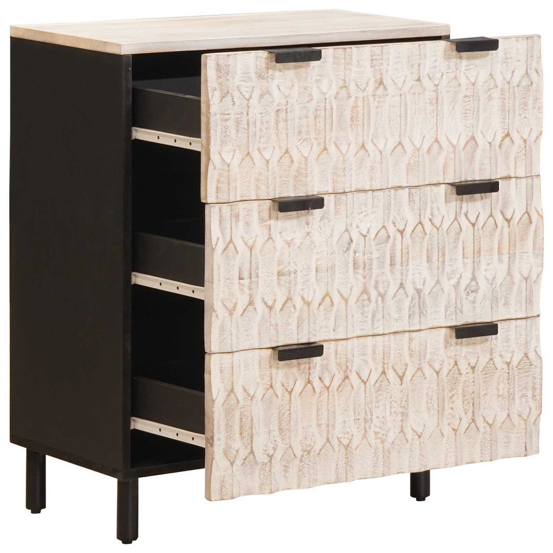 Sideboard Hvid Vask Finish 60 x 33 x 75 cm Massivt mangotræ