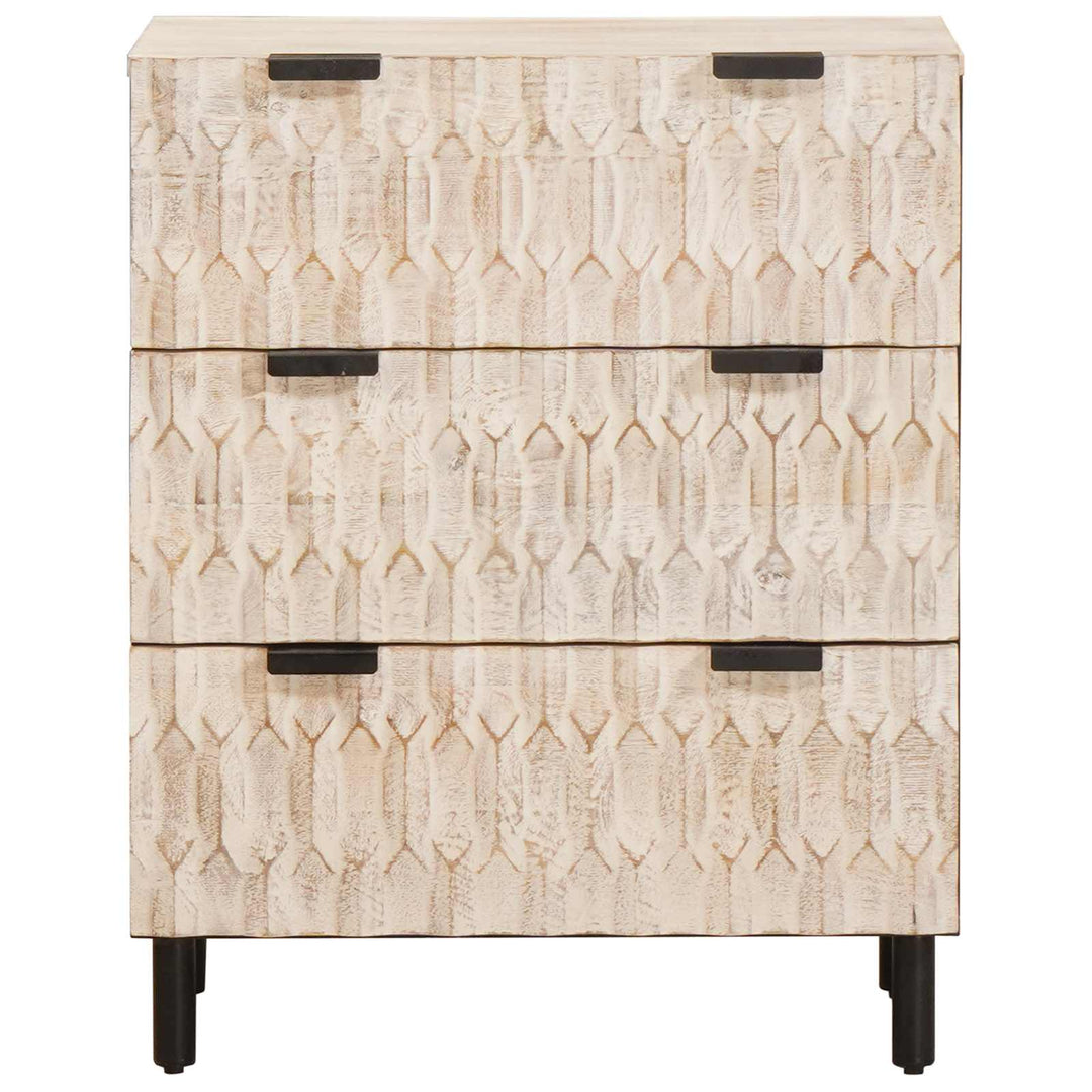 Sideboard Hvid Vask Finish 60 x 33 x 75 cm Massivt mangotræ
