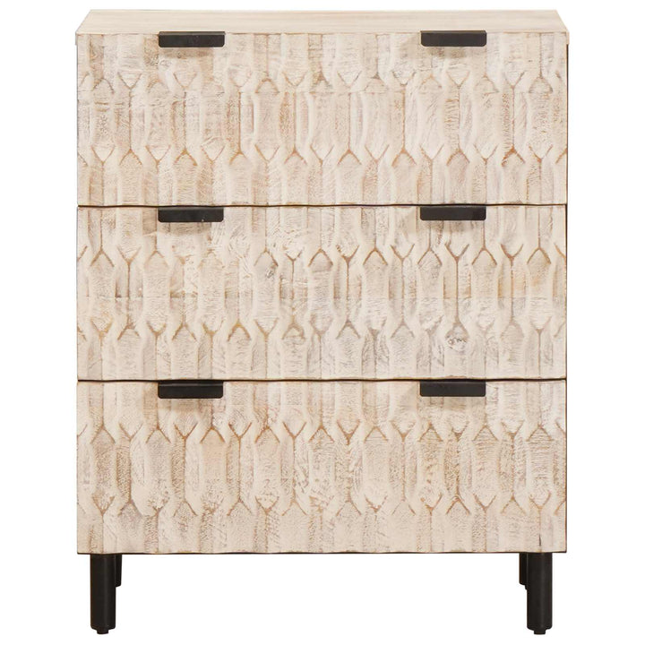 Sideboard Hvid Vask Finish 60 x 33 x 75 cm Massivt mangotræ