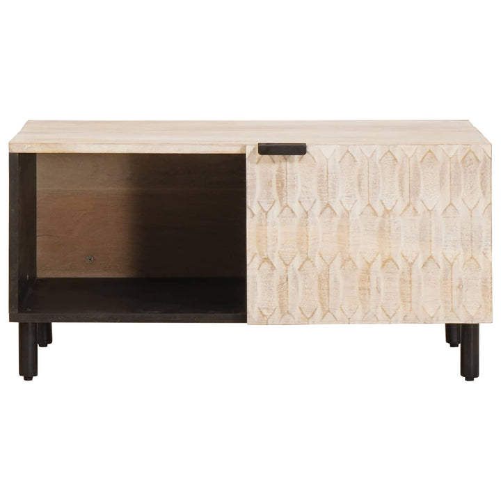 Sofabord Hvid 80 x 50 x 40 cm Massivt mangotræ