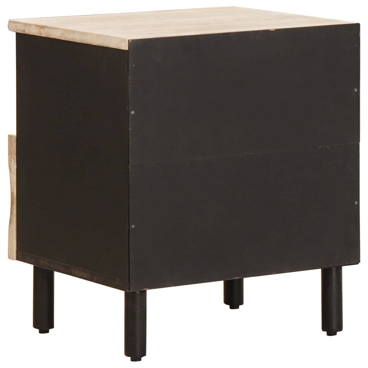 Natskab med skuffe 2 pcs Hvid 40 x 33 x 46 cm Massivt mangotræ