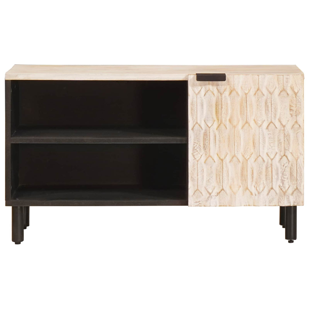 TV-skab Hvid Vask Finish 80 x 33 x 46 cm Massivt mangotræ